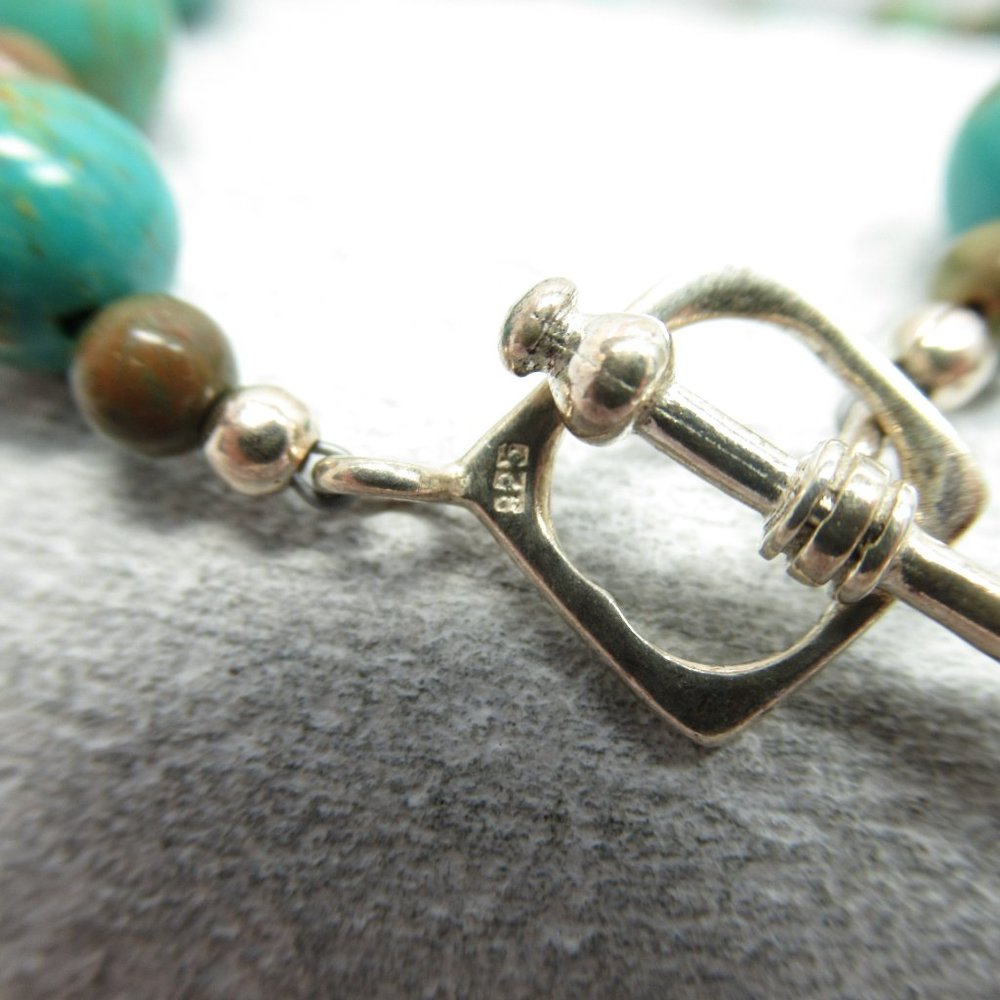 Turquoise and Rhyolite Bracelet - Picture 7 of 13